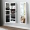 Gymax Wall Door Mounted Lockable Jewelry Cabinet Armoire Organizer w/LED